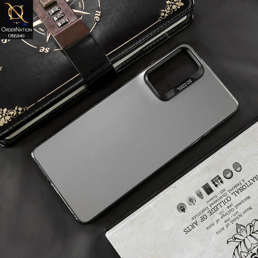 Vivo V21s Cover - Matte Gray - New Exclusive Highend Matte Color Gradient Shiny Case With Soft Borderes Protection