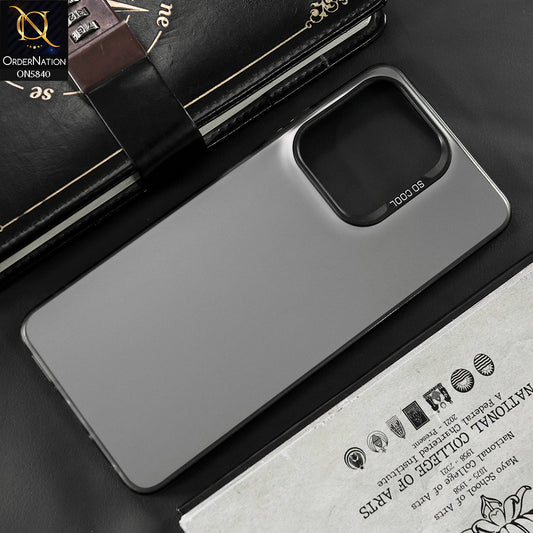 Infinix Hot 30i Cover - Matte Gray - New Exclusive Highend Matte Color Gradient Shiny Case With Soft Borderes Protection
