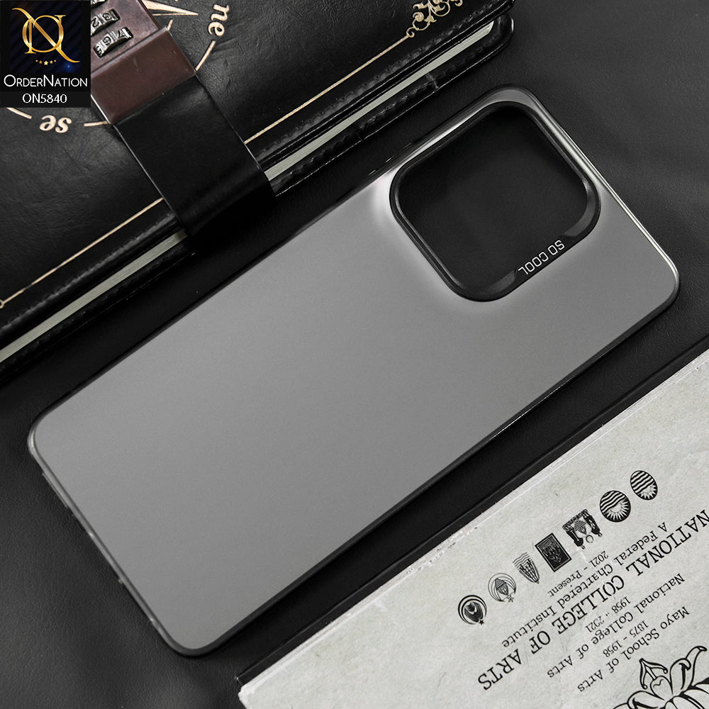 Realme C63 Cover - Matte Gray - New Exclusive Highend Matte Color Gradient Shiny Case With Soft Borderes Protection
