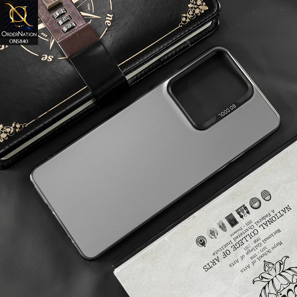 Vivo V29e Cover - Matte Gray - New Exclusive Highend Matte Color Gradient Shiny Case With Soft Borderes Protection