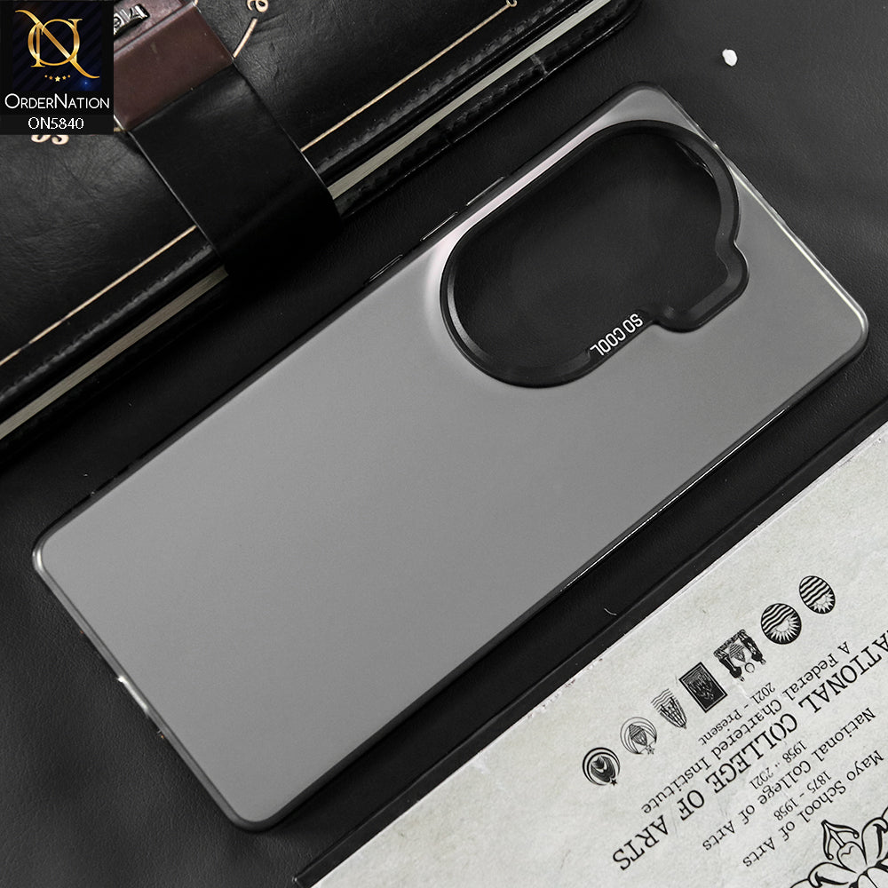 Oppo Reno 11 5G Cover - Matte Gray - New Exclusive Highend Matte Color Gradient Shiny Case With Soft Borderes Protection