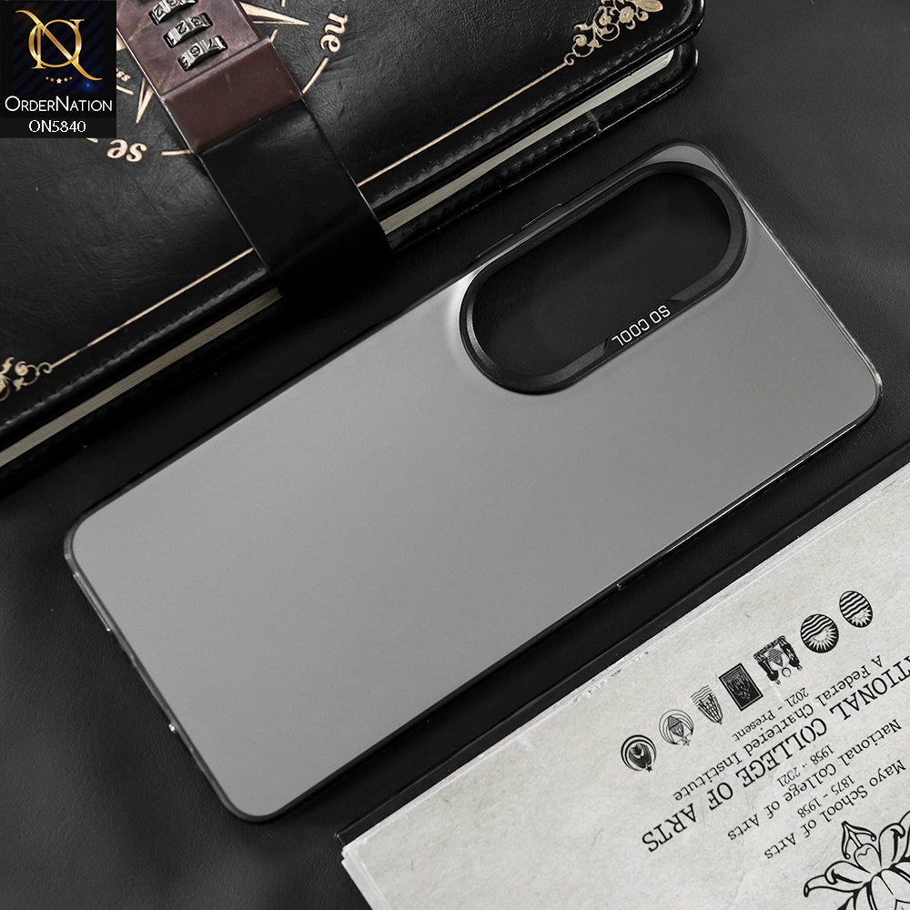 Oppo A60 Cover - Matte Gray - New Exclusive Highend Matte Color Gradient Shiny Case With Soft Borderes Protection