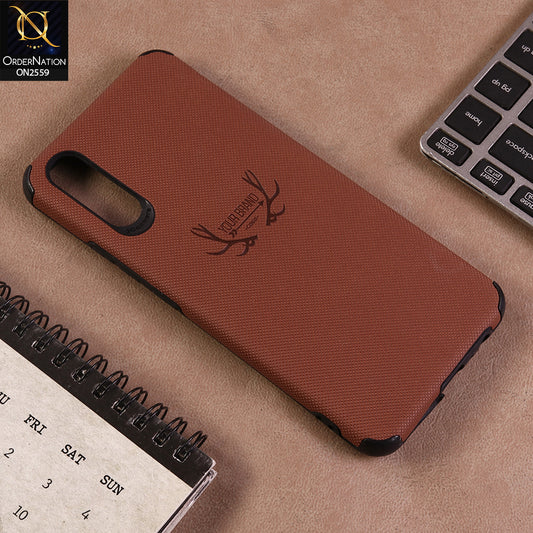 Vivo S1 Cover - Brown - New Dot Texture PU Leather Soft Case