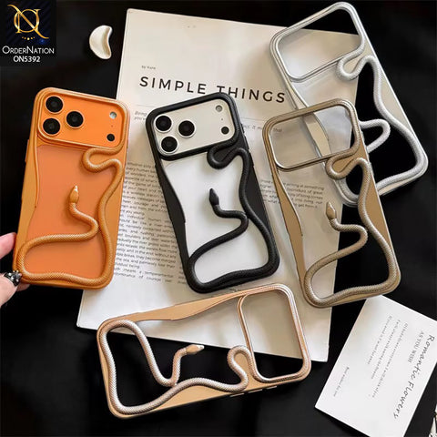 iPhone 17 Pro Max Cover - Black -  New 3D Olige Hollow Shiny Plating Heat Dissipation Soft Case