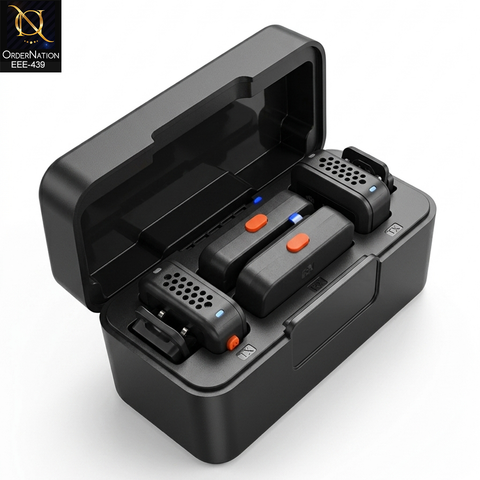 J22 4-in-1 Dual Wireless Lavalier Microphone System with Charging Case