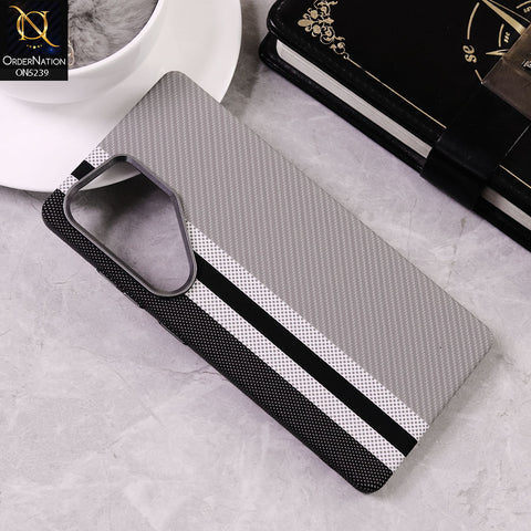 Samsung Galaxy S25 Ultra Cover - Design2 - Universe Luxo Carbon Fiber Texture Ultra Thin Shell Case With Metal Camera Ring Borders