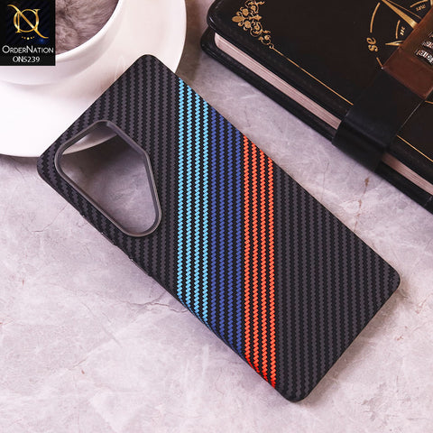 Samsung Galaxy S25 Ultra Cover - Design3 - Universe Luxo Carbon Fiber Texture Ultra Thin Shell Case With Metal Camera Ring Borders
