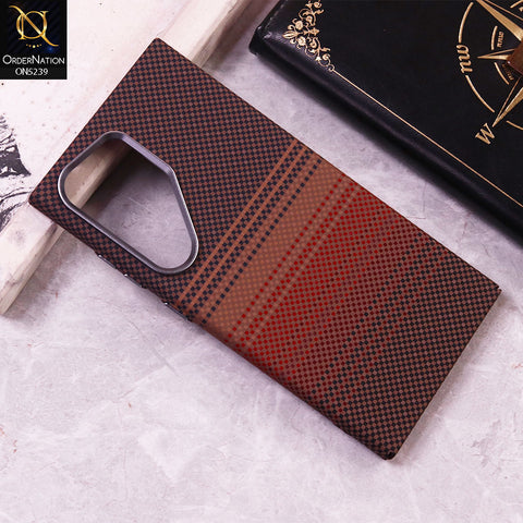 Samsung Galaxy S24 Ultra Cover - Design7 - Universe Luxo Carbon Fiber Texture Ultra Thin Shell Case With Metal Camera Ring Borders