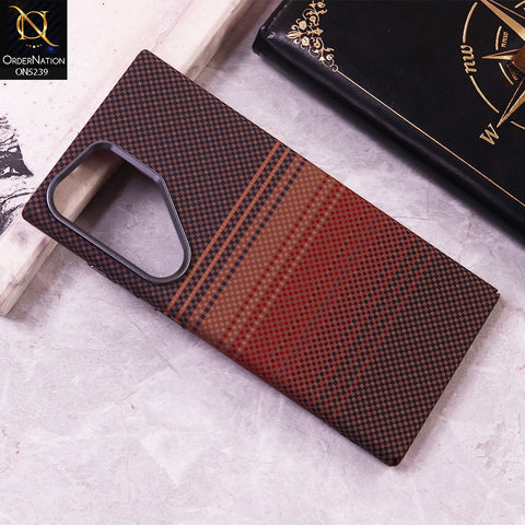 Samsung Galaxy S23 Ultra Cover - Design7 - Universe Luxo Carbon Fiber Texture Ultra Thin Shell Case With Metal Camera Ring Borders
