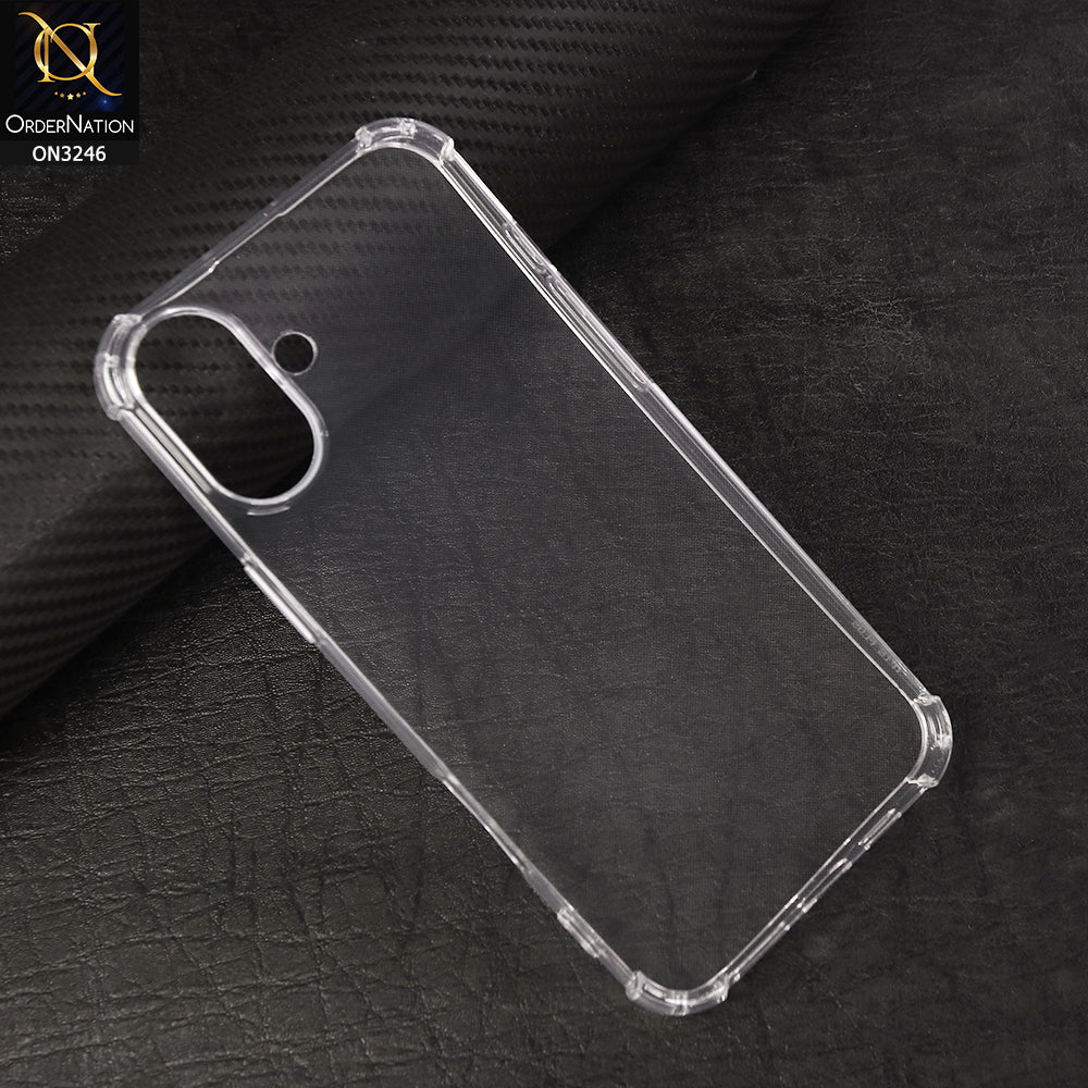 iPhone 16 Cover - Soft 4D Design Shockproof Silicone Transparent Clear Camera Protection Case