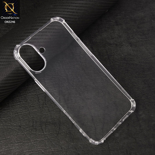 iPhone 16 Cover - Soft 4D Design Shockproof Silicone Transparent Clear Camera Protection Case