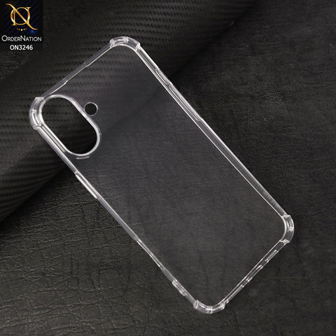 iPhone 16 Cover - Soft 4D Design Shockproof Silicone Transparent Clear Camera Protection Case