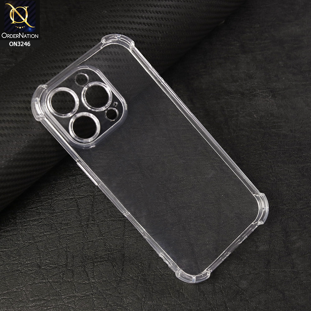 iPhone 16 Pro Max Cover - Soft 4D Design Shockproof Silicone Transparent Clear Camera Protection Case