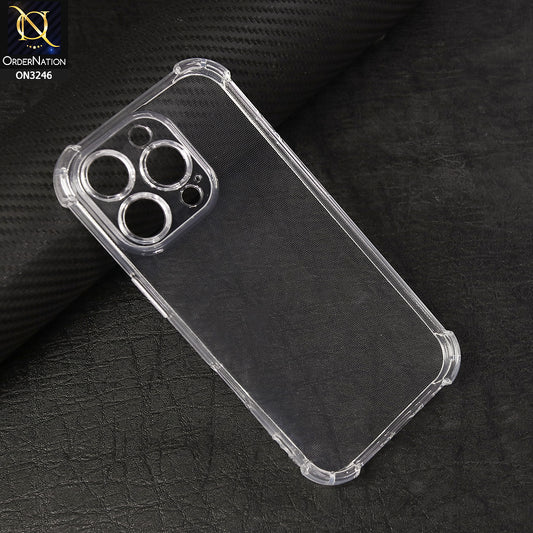 iPhone 16 Pro Max Cover - Soft 4D Design Shockproof Silicone Transparent Clear Camera Protection Case