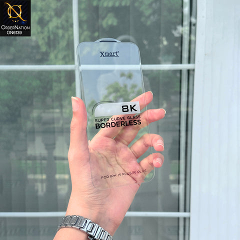 iPhone 15 Plus Protector - Transparent - Xmart 8K Tempered Glass Anti Static Screen Protector With Curved Clear Screen Film