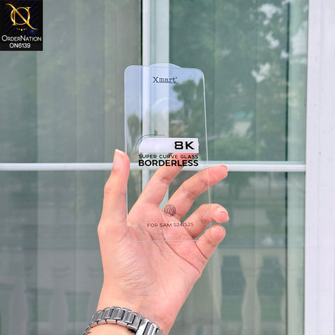 Samsung Galaxy S25 Protector - Transparent - Xmart 8K Tempered Glass Anti Static Screen Protector With Curved Clear Screen Film