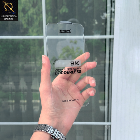 iPhone 14 Pro Protector - Transparent - Xmart 8K Tempered Glass Anti Static Screen Protector With Curved Clear Screen Film
