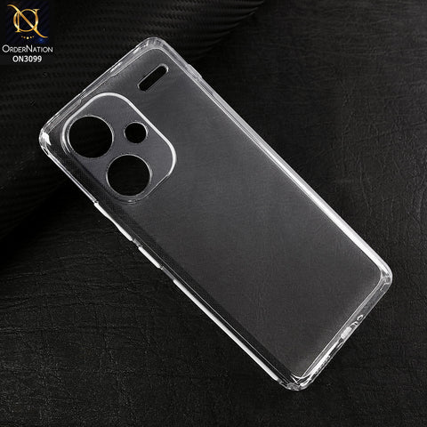 Xiaomi Redmi Note 13 Pro Plus Cover - Transparent -  Soft 4D Design Shockproof Silicone Transparent Clear Camera Protection Case