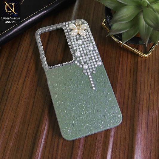 Xiaomi Redmi 15 4G Cover - Blue - Adorable Pretty RhineStones And Pearls Zone Feminine Case