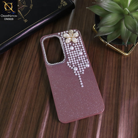 Vivo Y400 Cover - Purple -  Adorable Pretty RhineStones And Pearls Zone Feminine Case