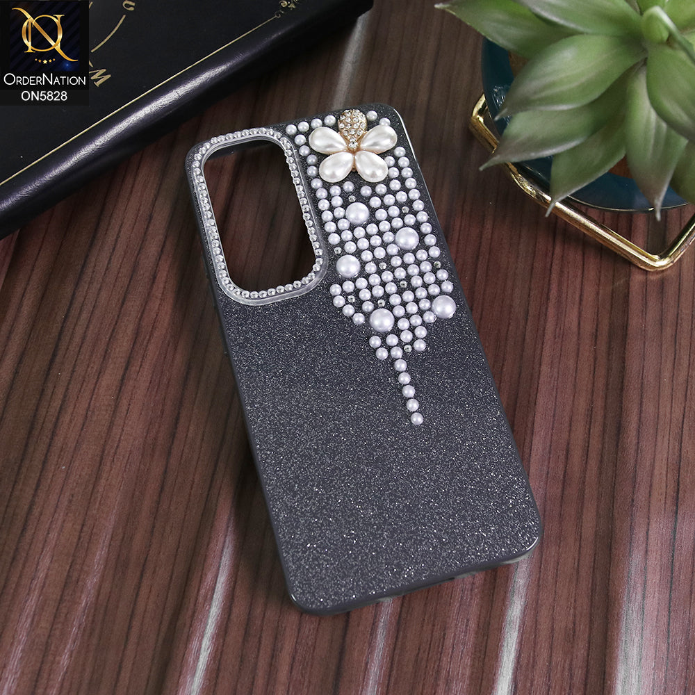 Vivo Y400 Cover - Black - Adorable Pretty RhineStones And Pearls Zone Feminine Case