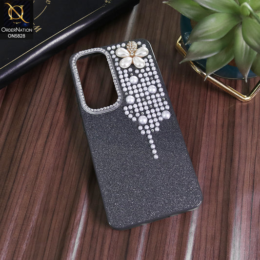 Infinix Hot 60 Pro Plus Cover - Black - Adorable Pretty RhineStones And Pearls Zone Feminine Case