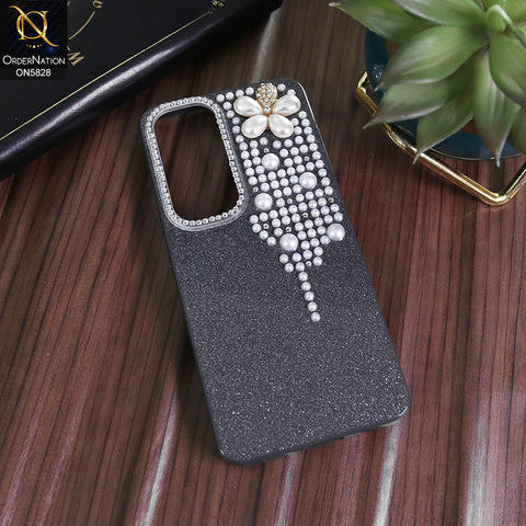 Vivo Y400 4G Cover - Black - Adorable Pretty RhineStones And Pearls Zone Feminine Case