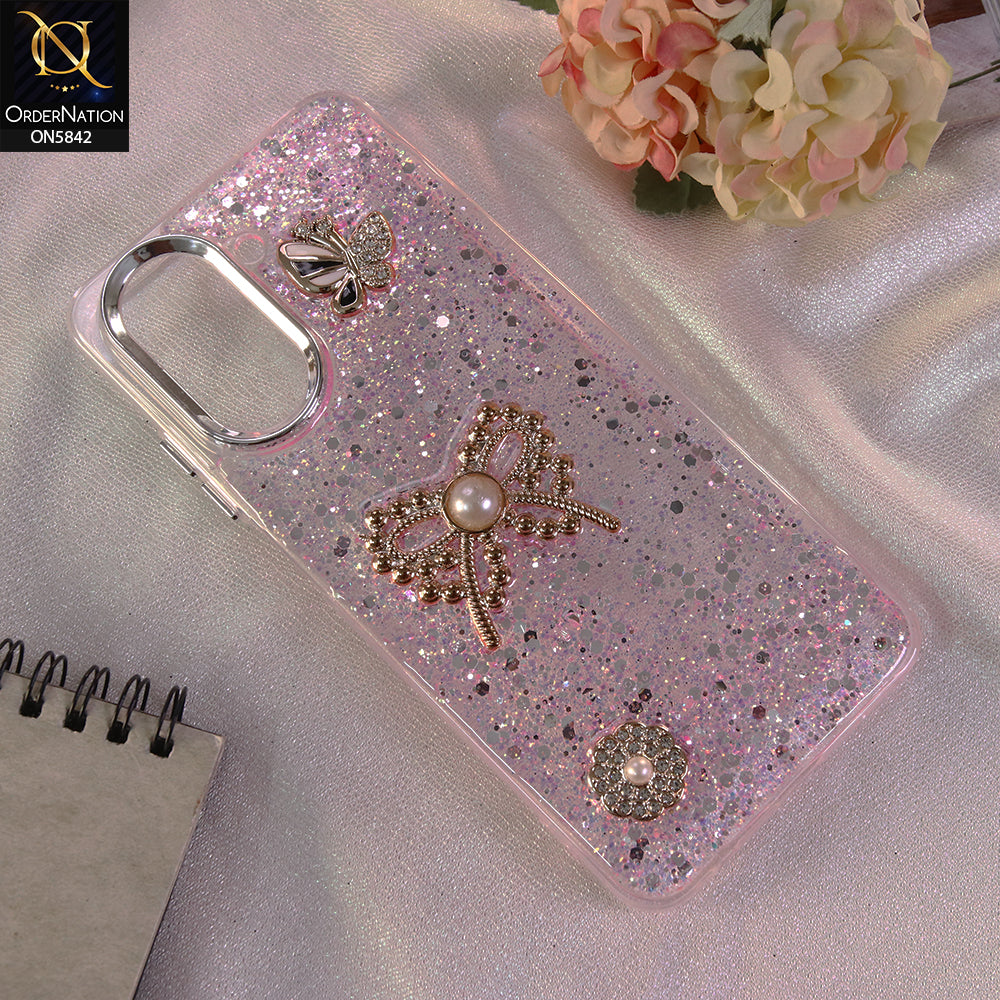 Xiaomi Redmi A5 4G Cover - Pink - New Beeded Rhinestones Shinny Glitter Case
