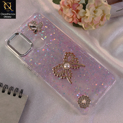 Infinix Hot 9 Play Cover - Pink - New Beeded Rhinestones Shinny Glitter Case