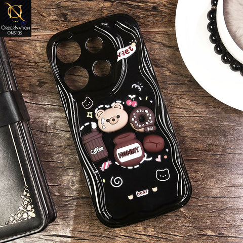 Infinix Smart 7 Cover - Black - Design3 - Cute 3D Cartoon Soft Silicon Helix Soft Borders Camera Protection Case
