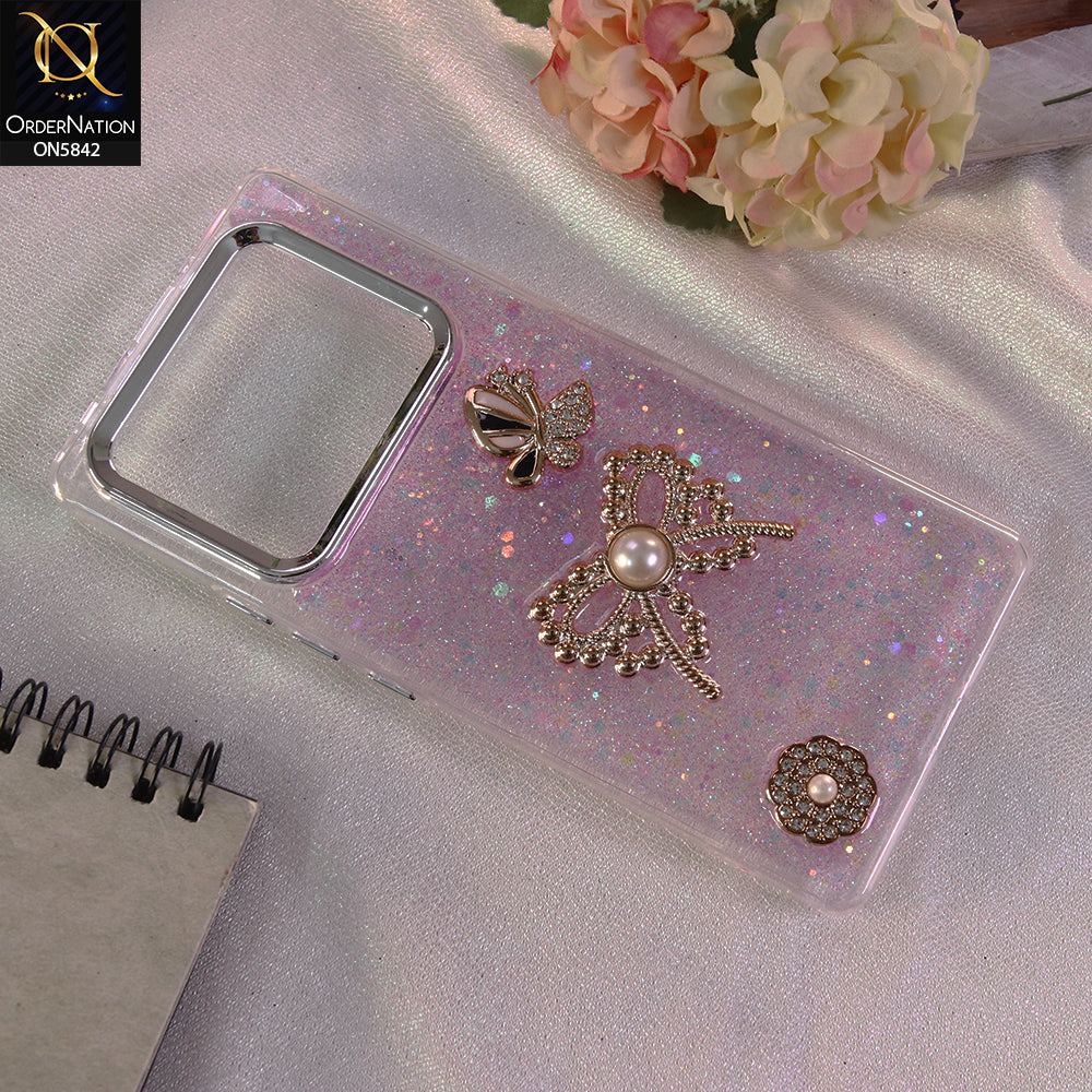 Infinix Note 40 Pro Plus Cover - Pink - New Beeded Rhinestones Shinny Glitter Case