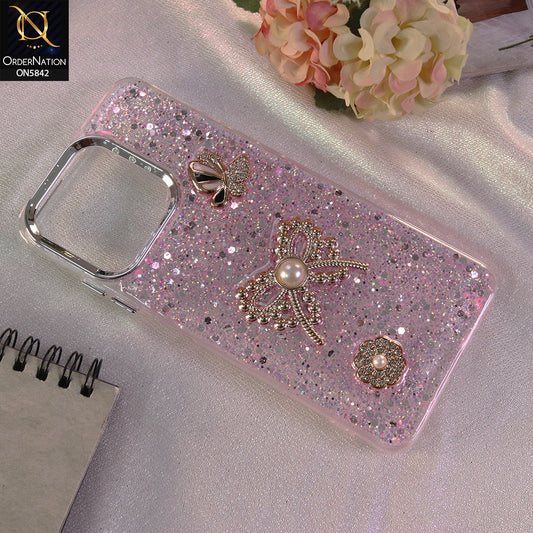 Infinix Hot 50 Pro Plus Cover - Pink - New Beeded Rhinestones Shinny Glitter Case
