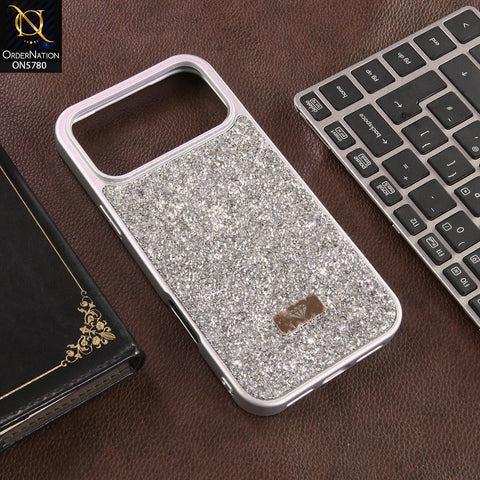 iPhone 17 Pro Max Cover - Silver - Luxury Bling Rhinestones Diamond shiny Glitter Soft TPU Case