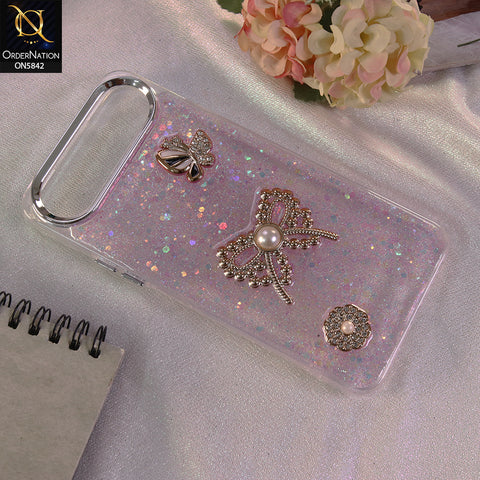 Infinix Smart 10 Plus Cover - Pink - New Beeded Rhinestones Shinny Glitter Case