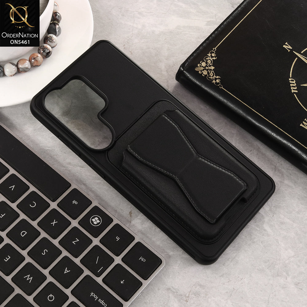 Samsung Galaxy S26 Ultra Cover - Black - New Protective Case with Card Holder And Bracket Stand Holder