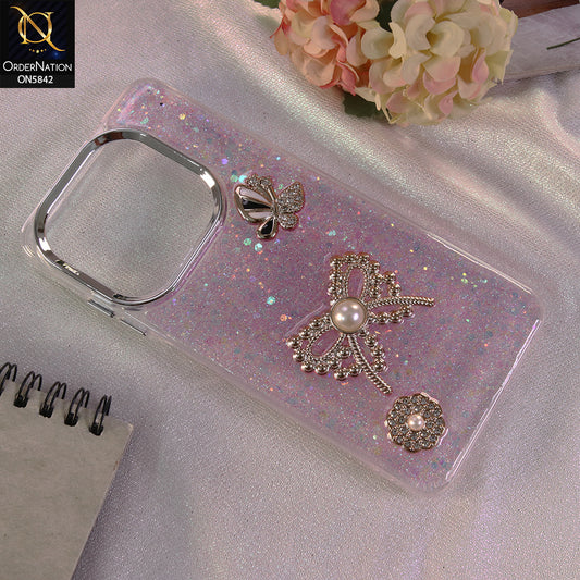 Tecno Pop 8 Cover - Pink - New Beeded Rhinestones Shinny Glitter Case