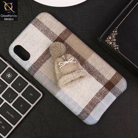 iPhone XS Max - Skin - Trendy Check Texture Febric With Cute Warm Hat Case