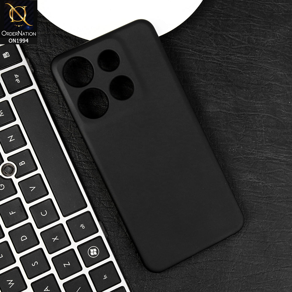 Infinix Smart 7 Plus - Black -  Matte Shockproof Sillica Gel Soft Case