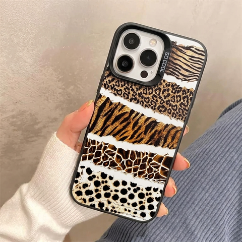 iPhone 15 Pro Max Cover - Skin - Luxury Spotted Pattern Shockproof Phone Cover with Camera Frame Guard  (Fast Delivery)