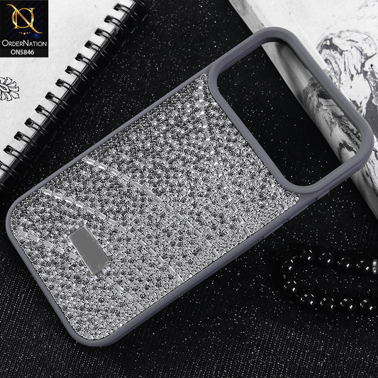 iPhone 17 Pro Max Cover - Gray - New Luxury Bling Rhinestones Diamond Shiny Glitter Soft TPU Case