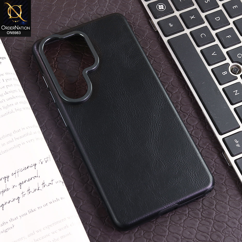 Samsung Galaxy S26 Ultra - Black - New Jinduka Vintage Matte Leather Back Cover with Camera Guard