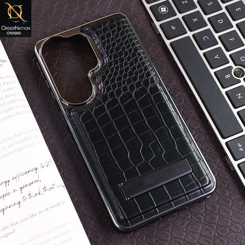 Samsung Galaxy S26 Ultra - Black - JINDUKA Urban Elite Crock Texture Case with Metallic Camera Ring