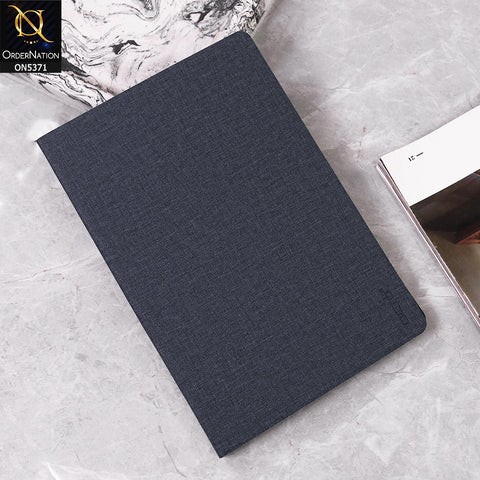 Samsung Galaxy Tab A8 10.5 / SM-X200 / SM-X205 (2021) Cover - Blue - Octo PU Leather Fabric Texture Bifold Stand Flip Book Soft Case