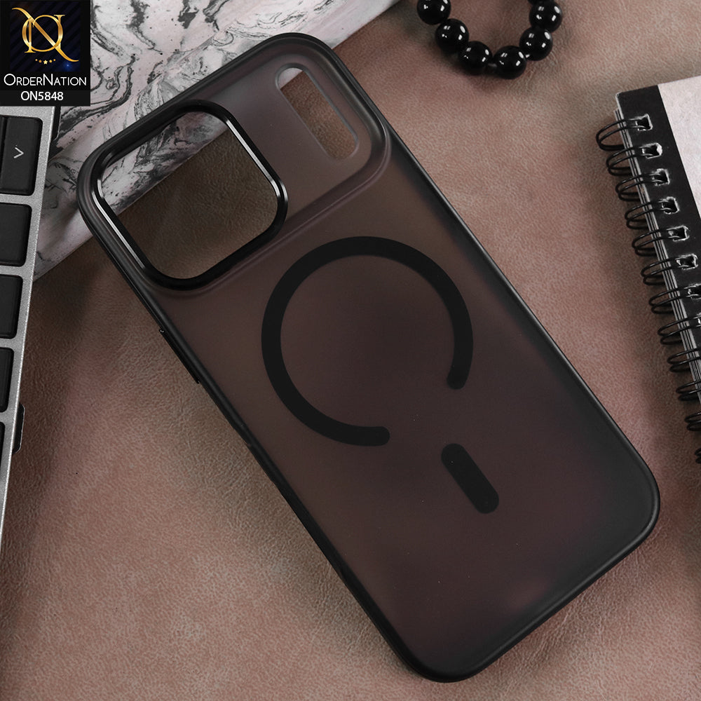 iPhone 17 Pro Max Cover - Black - New Premium Semi Transparent With Magsafe and Metal Camera Ring Case