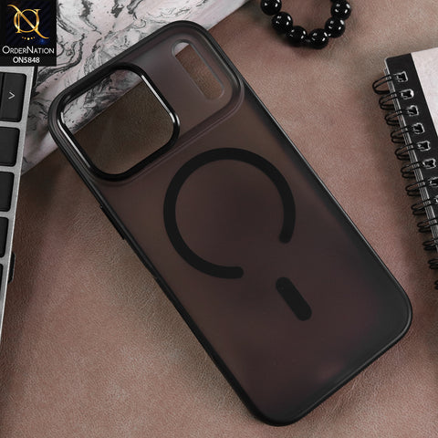 iPhone 17 Pro Max Cover - Black - New Premium Semi Transparent With Magsafe and Metal Camera Ring Case