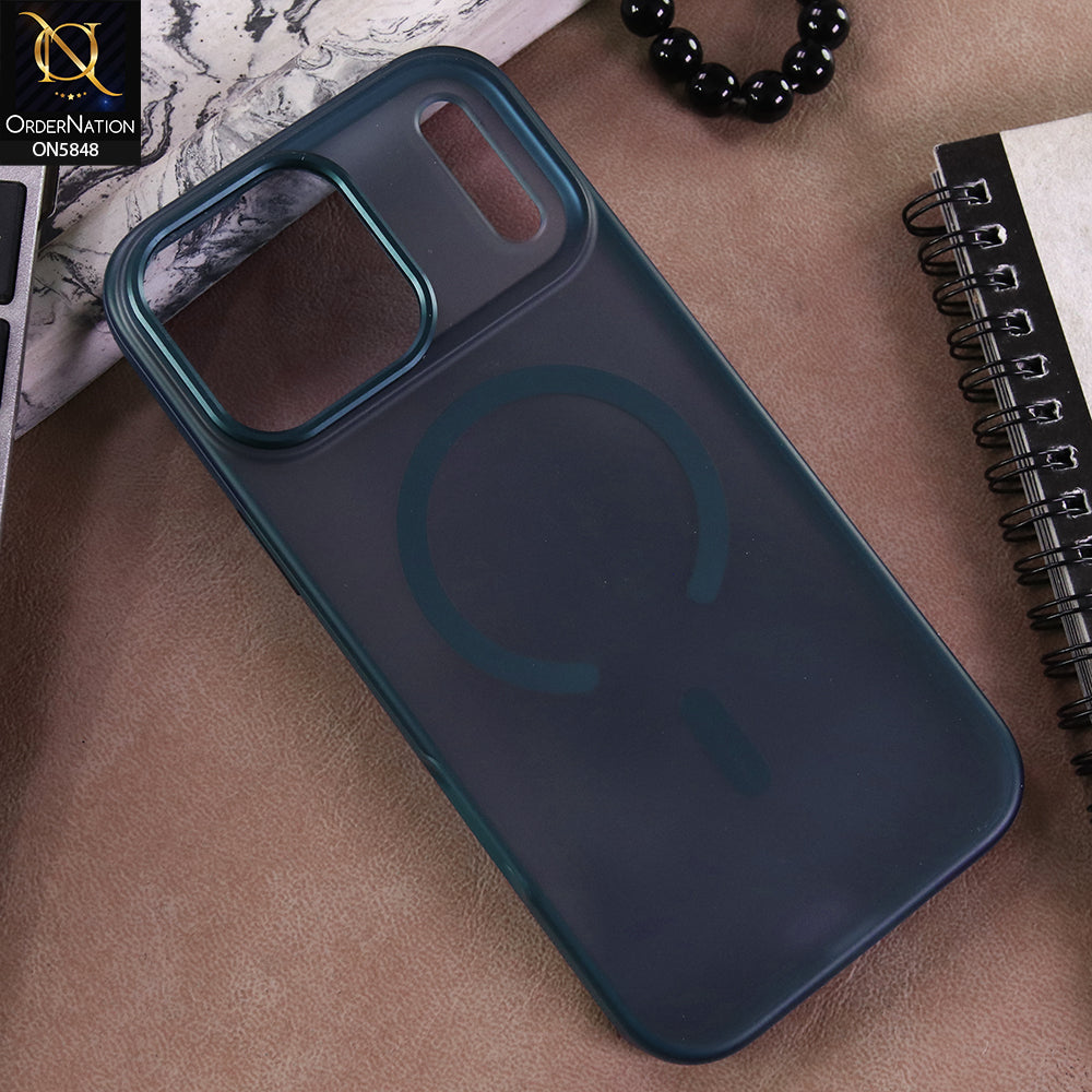 iPhone 17 Pro Max Cover - Blue - New Premium Semi Transparent With Magsafe and Metal Camera Ring Case