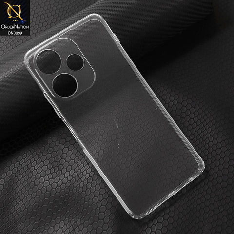 Infinix Hot 30 Cover - Transparent - Soft 4D Design Shockproof Silicone Transparent Clear Camera Protection Case