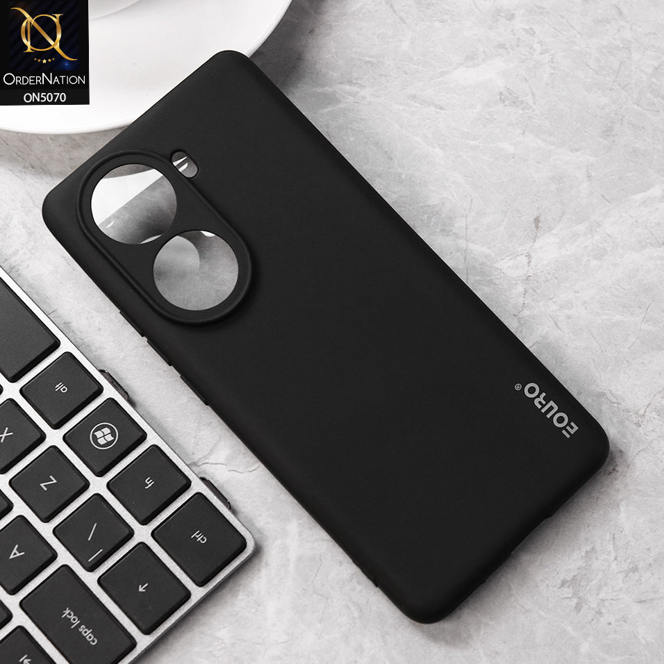 Oppo Reno 11 5G Cover - Black - New Liquid Silicone Soft TPU Case With Camera Protection