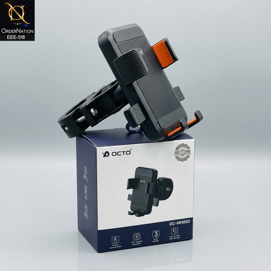 Bike Phone Holder Mount Universal Adjustable 360° Rotating with Secure Grip OCTO Grip Edge - OC-MH005 -