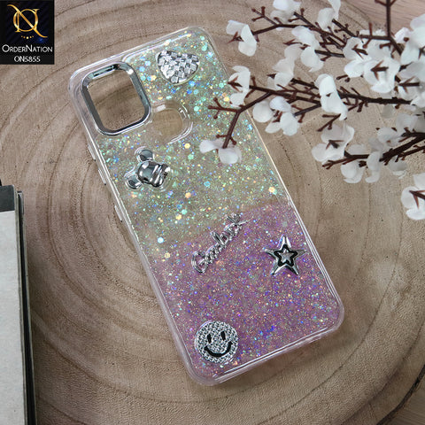 Infinix Hot 10 Cover - Design3 - New Cool 3D Goodluck Trendy Dual Sides Glitter Shiny Case (Glitter Doesn`t Move)